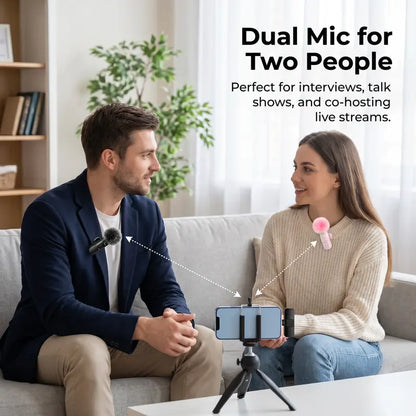 HITOZON Mini Wireless Mobile Lavalier Microphone for Iphone/Android Smartphones - Portable USB-C Lapel Mic with ABS, USB Cable, 1-Touch Recording, Mute Function for Business Audio/Video Recording, Plug-And-Play Vlogging Equipment
