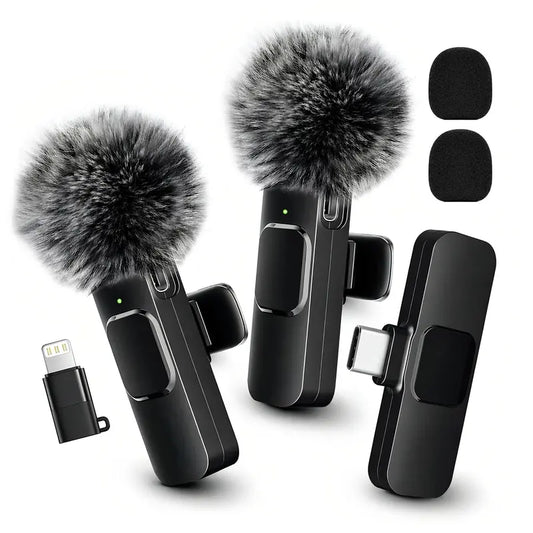 HITOZON Mini Wireless Mobile Lavalier Microphone for Iphone/Android Smartphones - Portable USB-C Lapel Mic with ABS, USB Cable, 1-Touch Recording, Mute Function for Business Audio/Video Recording, Plug-And-Play Vlogging Equipment