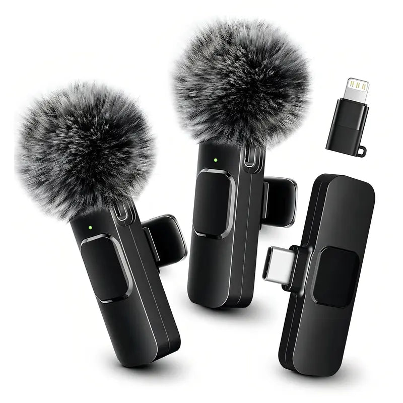 HITOZON Mini Wireless Mobile Lavalier Microphone for Iphone/Android Smartphones - Portable USB-C Lapel Mic with ABS, USB Cable, 1-Touch Recording, Mute Function for Business Audio/Video Recording, Plug-And-Play Vlogging Equipment